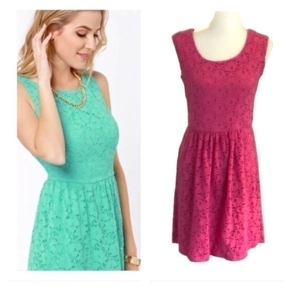 Ronni Nicole pink sheath floral crochet lace dress - Picture 1 of 11